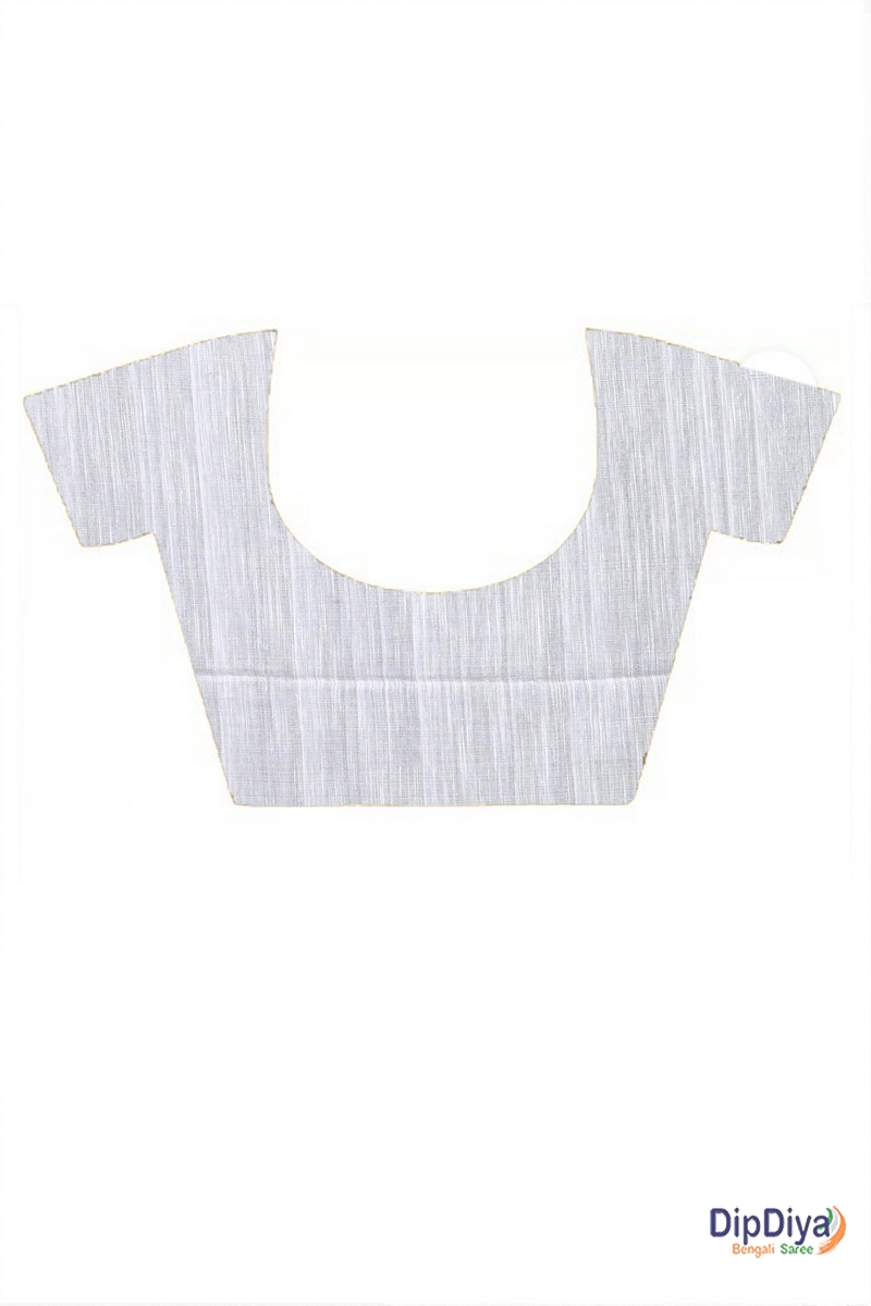 White Cotton Blended Parnika Hand Loom Saree (397)